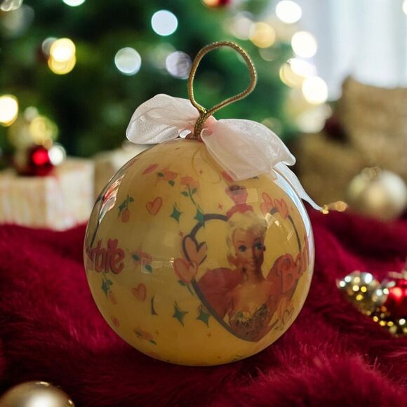 Vintage Barbie Holiday Christmas 1996 Ornament Pink Bow - Picture 3 of 4